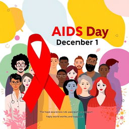 A vibrant and informative poster for World AIDS Day on December 1st