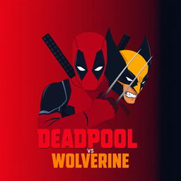 A minimalist movie poster featuring Deadpool and Wolverine
