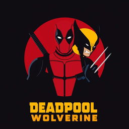 A minimalist movie poster featuring Deadpool and Wolverine
