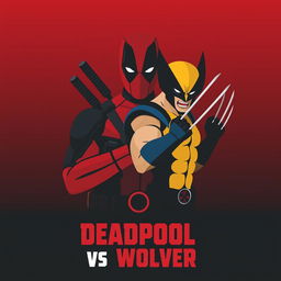 A minimalist movie poster featuring Deadpool and Wolverine