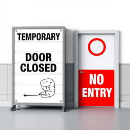 A visually striking sign board design that communicates several messages