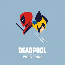 A minimalist movie poster featuring Deadpool and Wolverine