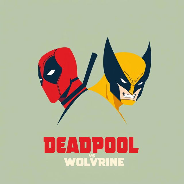 A minimalist movie poster featuring Deadpool and Wolverine