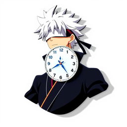 A unique wall clock design shaped like Gojo Satoru, the beloved character from 'Jujutsu Kaisen'