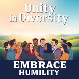 A vibrant and inspiring poster promoting the themes of non-partisanship and humility