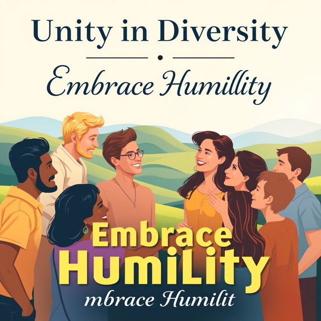 A vibrant and inspiring poster promoting the themes of non-partisanship and humility