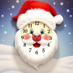 A festive wall clock designed as Santa Claus