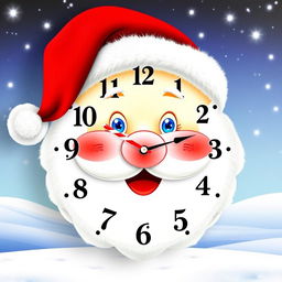 A festive wall clock designed as Santa Claus