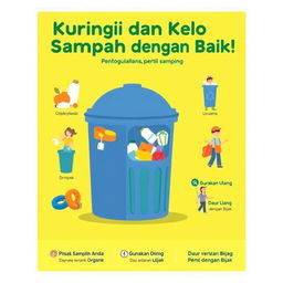 Poster edukatif tentang pengurangan dan pengelolaan sampah