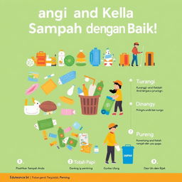 Poster edukatif tentang pengurangan dan pengelolaan sampah
