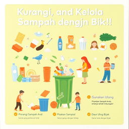 Poster edukatif tentang pengurangan dan pengelolaan sampah