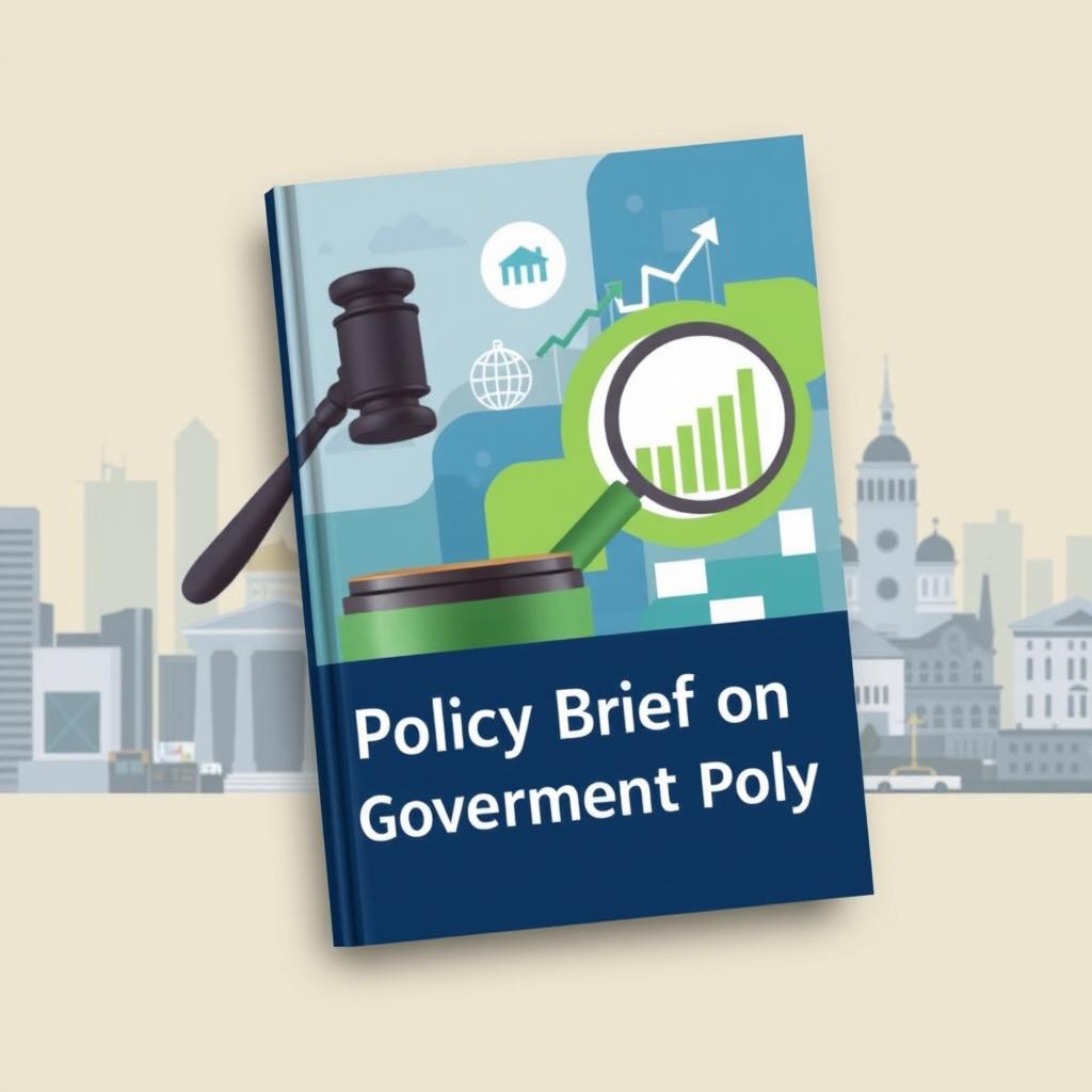 A professional and eye-catching book cover for a policy brief on government policy