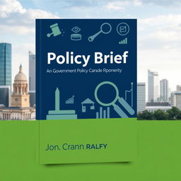A professional and eye-catching book cover for a policy brief on government policy