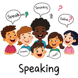 A colorful clip art illustration representing a speaking activity