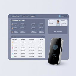 A simple user interface design for an attendance dashboard using a biometric system