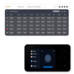 A simple user interface design for an attendance dashboard using a biometric system