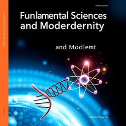 The cover of a scientific journal titled 'Fundamental Sciences and Modernity', featuring a modern, sleek design that blends elements of science with contemporary aesthetic