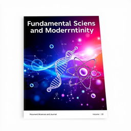 The cover of a scientific journal titled 'Fundamental Sciences and Modernity', featuring a modern, sleek design that blends elements of science with contemporary aesthetic