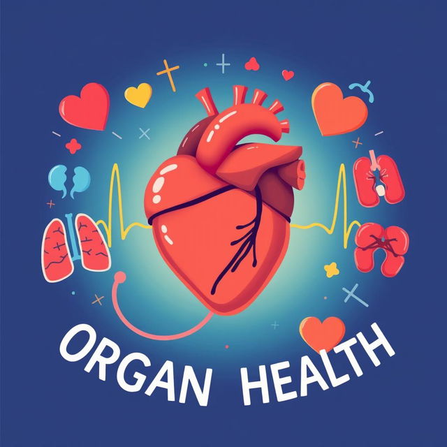 A visually striking illustration emphasizing the importance of organ health, prominently featuring a healthy human heart