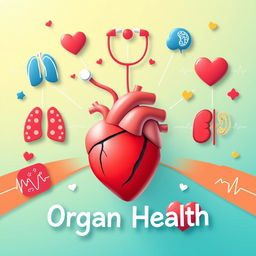 A visually striking illustration emphasizing the importance of organ health, prominently featuring a healthy human heart