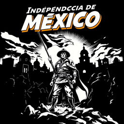 A comic book cover depicting the theme of Mexican independence