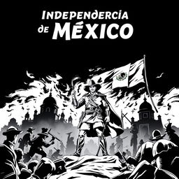 A comic book cover depicting the theme of Mexican independence