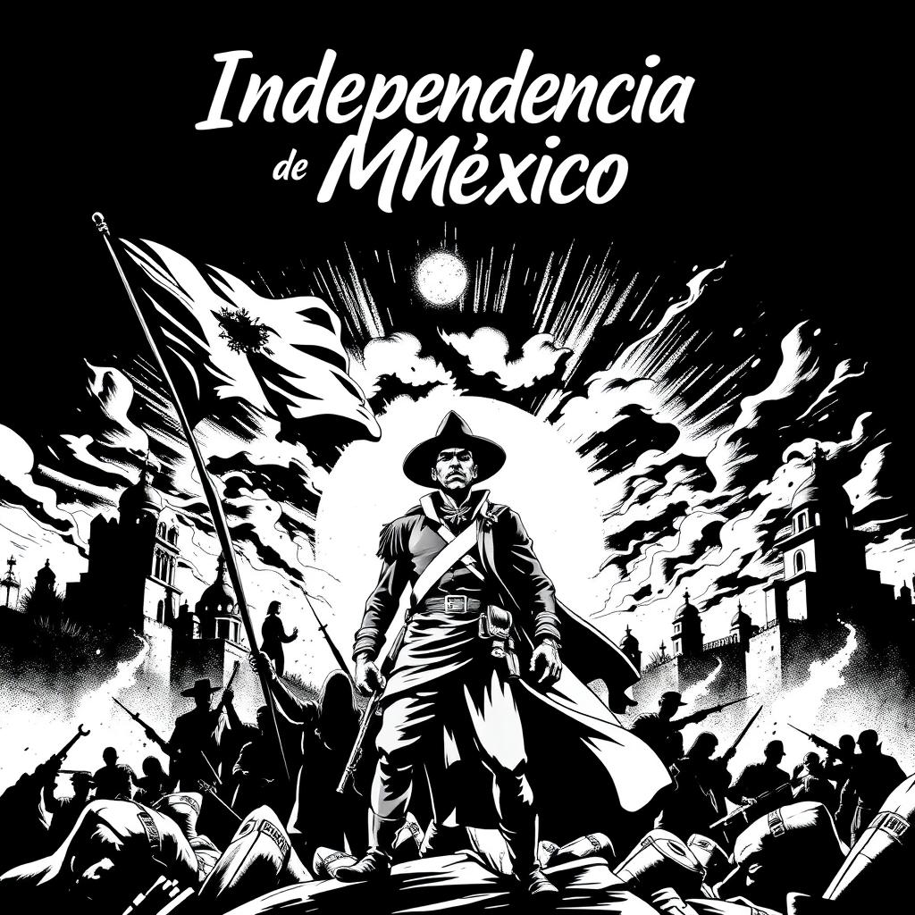 A comic book cover depicting the theme of Mexican independence