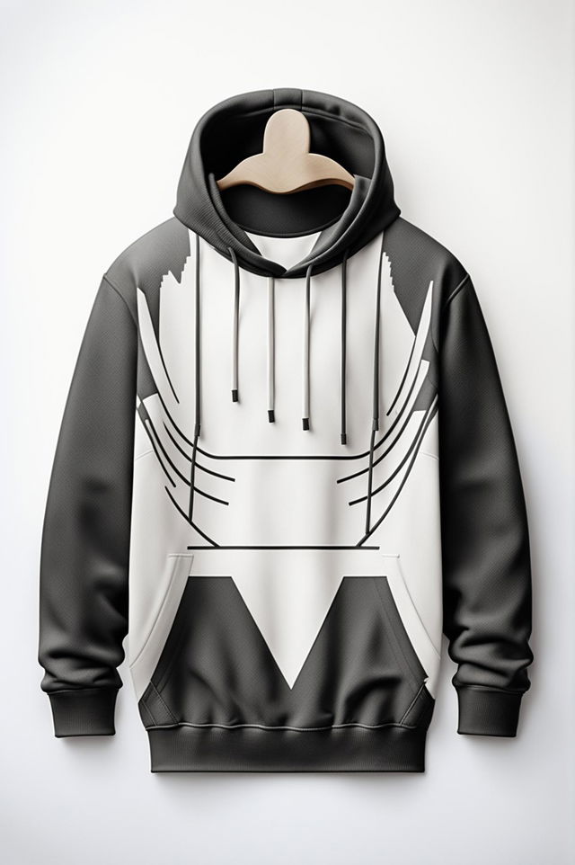 This digital art image features a normcore-style graphic hoodie