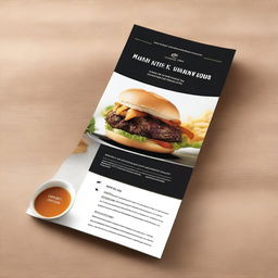 A modern and sophisticated digital art of a physical menu for a casual dining restaurant