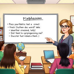 A detailed and educational illustration explaining the concept of plagiarism