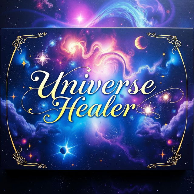 A beautifully designed board featuring the words 'Universe Healer' in elegant, flowing script