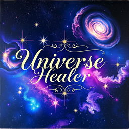 A beautifully designed board featuring the words 'Universe Healer' in elegant, flowing script