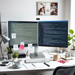 A creative workspace that illustrates the process of converting a PSD (Photoshop Document) file to HTML code