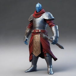 A high-quality 3D render of a male Warforged robot monk from the Dungeons and Dragons universe