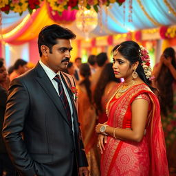 A rich businessman named Sushant and a girl named Sapna meet at a colorful wedding scene
