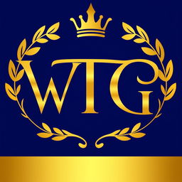 A majestic logo design featuring the letters 'WTG' in a luxurious gold color
