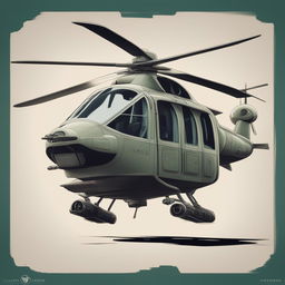 A digital art piece depicting a helicopter with a unique twist - its body is designed as Yoda's face from Star Wars