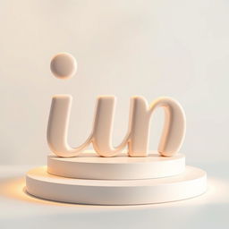 An artistic representation of the word 'in' styled as a beautiful, three-dimensional sculpture