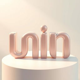 An artistic representation of the word 'in' styled as a beautiful, three-dimensional sculpture