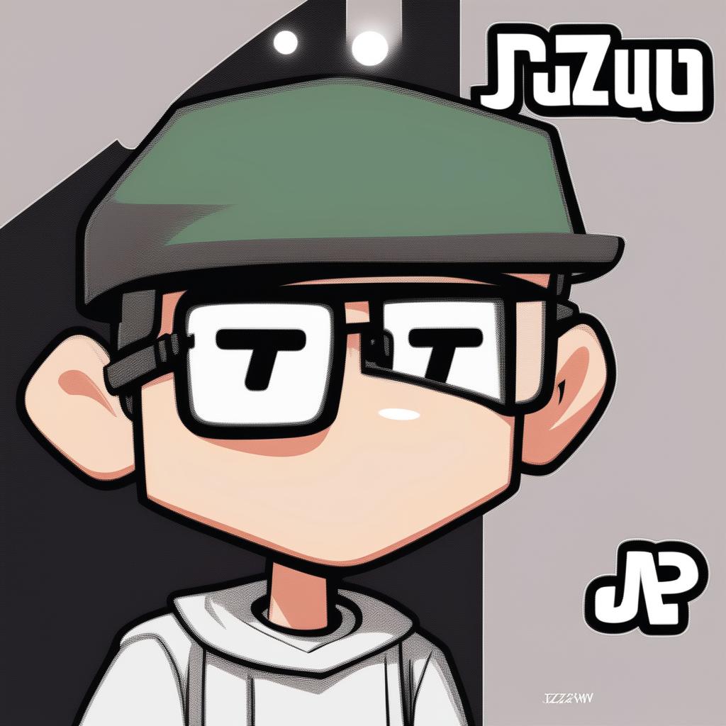 A powerful, high-quality digital art profile picture of a confident cartoon-like character with the user name 'Jzxw'