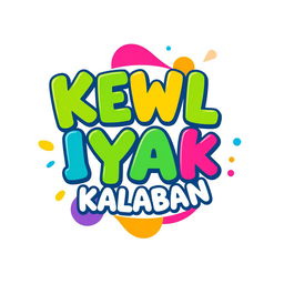 A modern and colorful logo design for 'KEWL IYAK KALABAN'