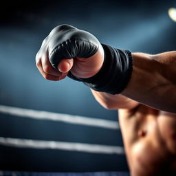 A powerful and dynamic image of a boxing punch being thrown, highlighting the intensity of the moment
