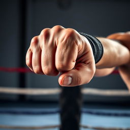 A powerful and dynamic image of a boxing punch being thrown, highlighting the intensity of the moment