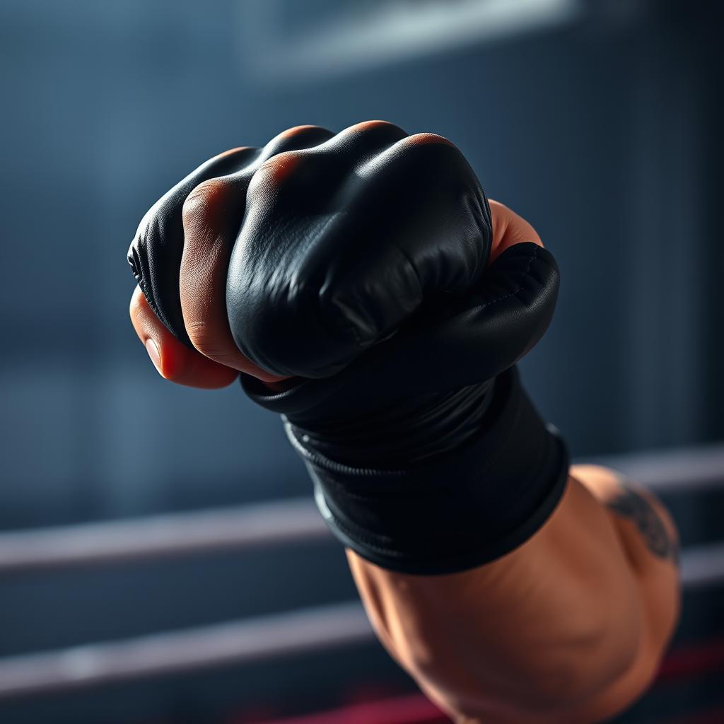 A powerful and dynamic image of a boxing punch being thrown, highlighting the intensity of the moment