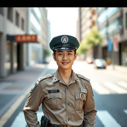 A captivating portrait of a handsome man, Yoo Seung-ho, dressed in a stylish police uniform