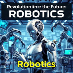 A vibrant and futuristic poster showcasing advanced robotics technology