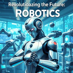 A vibrant and futuristic poster showcasing advanced robotics technology