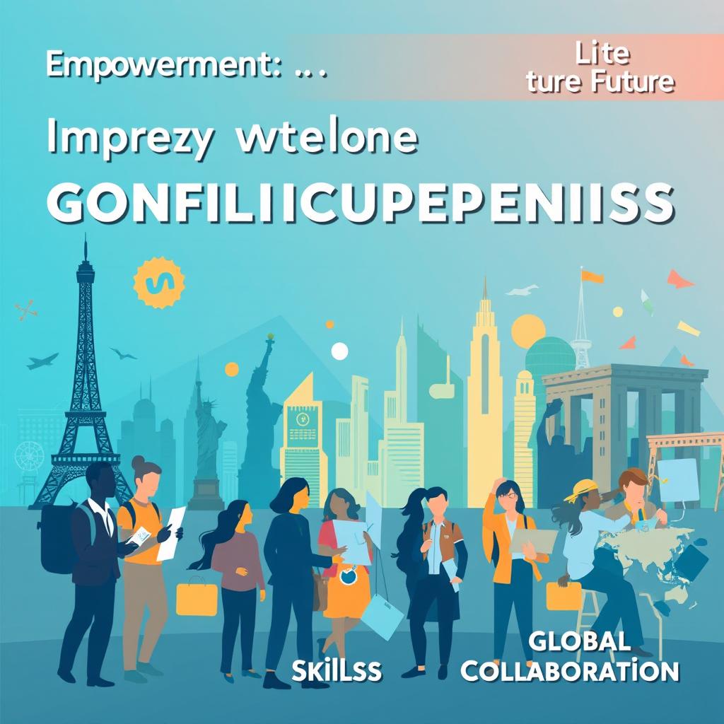 A poster that visually represents the theme of improving workforce competencies in the face of economic globalization