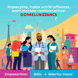 A poster that visually represents the theme of improving workforce competencies in the face of economic globalization