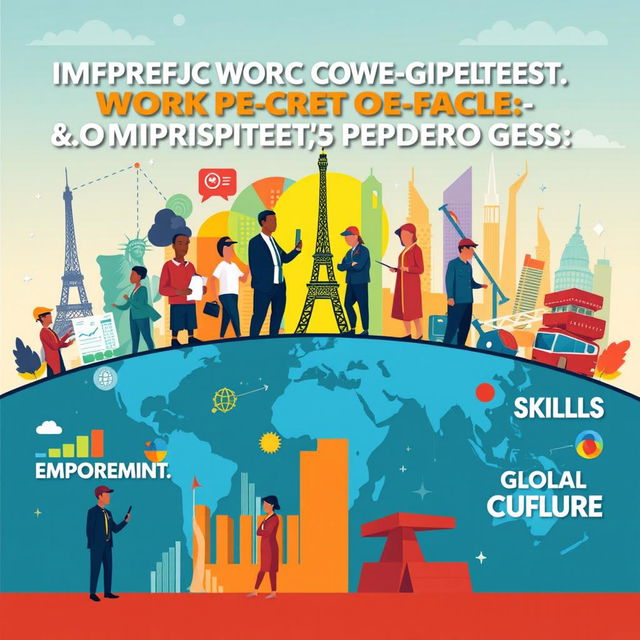 A poster that visually represents the theme of improving workforce competencies in the face of economic globalization